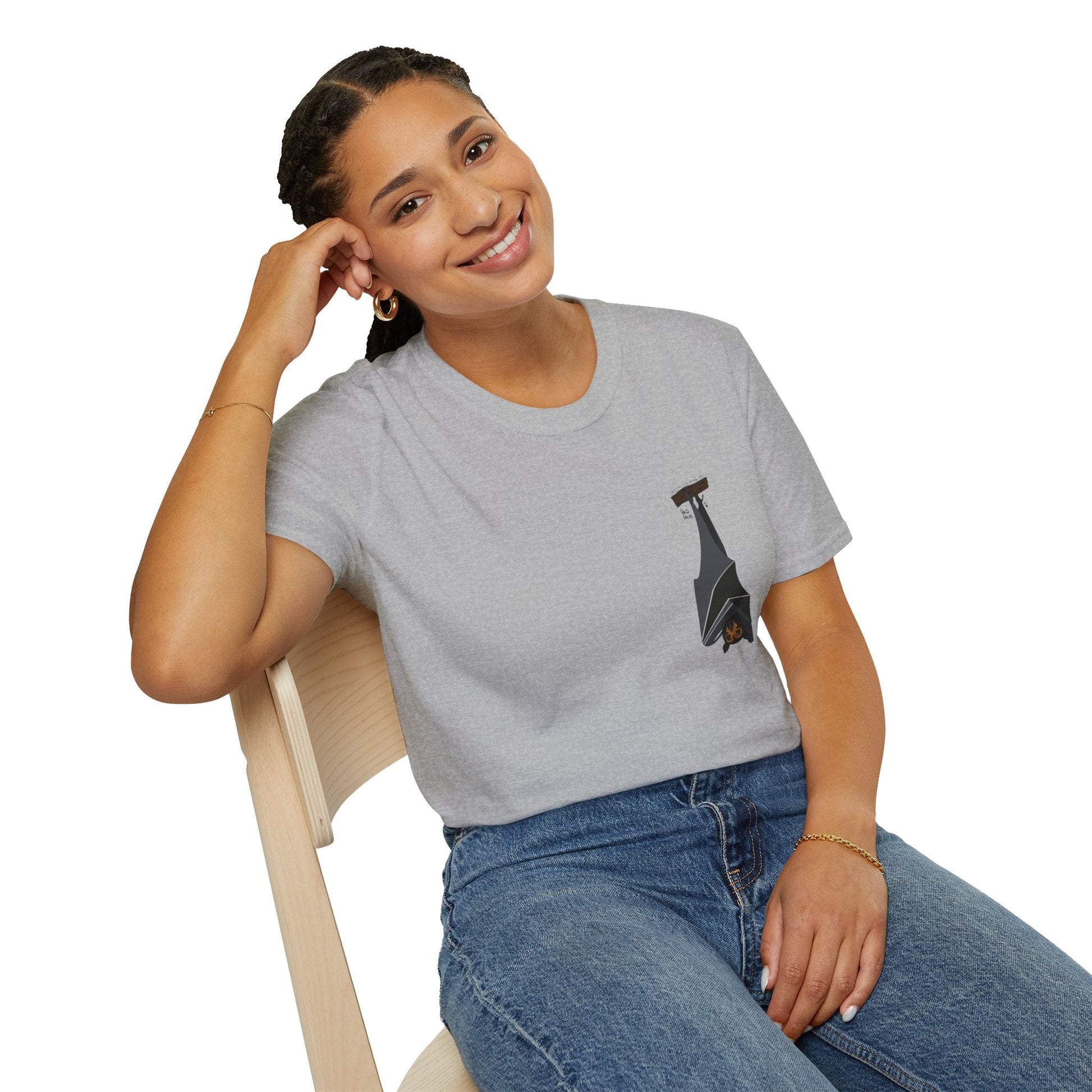 Spectacled Flying Fox - Small design - Unisex Softstyle T-Shirt Printify
