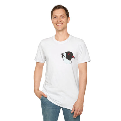 Hooded Plover Head-Small design- Unisex Softstyle T-Shirt