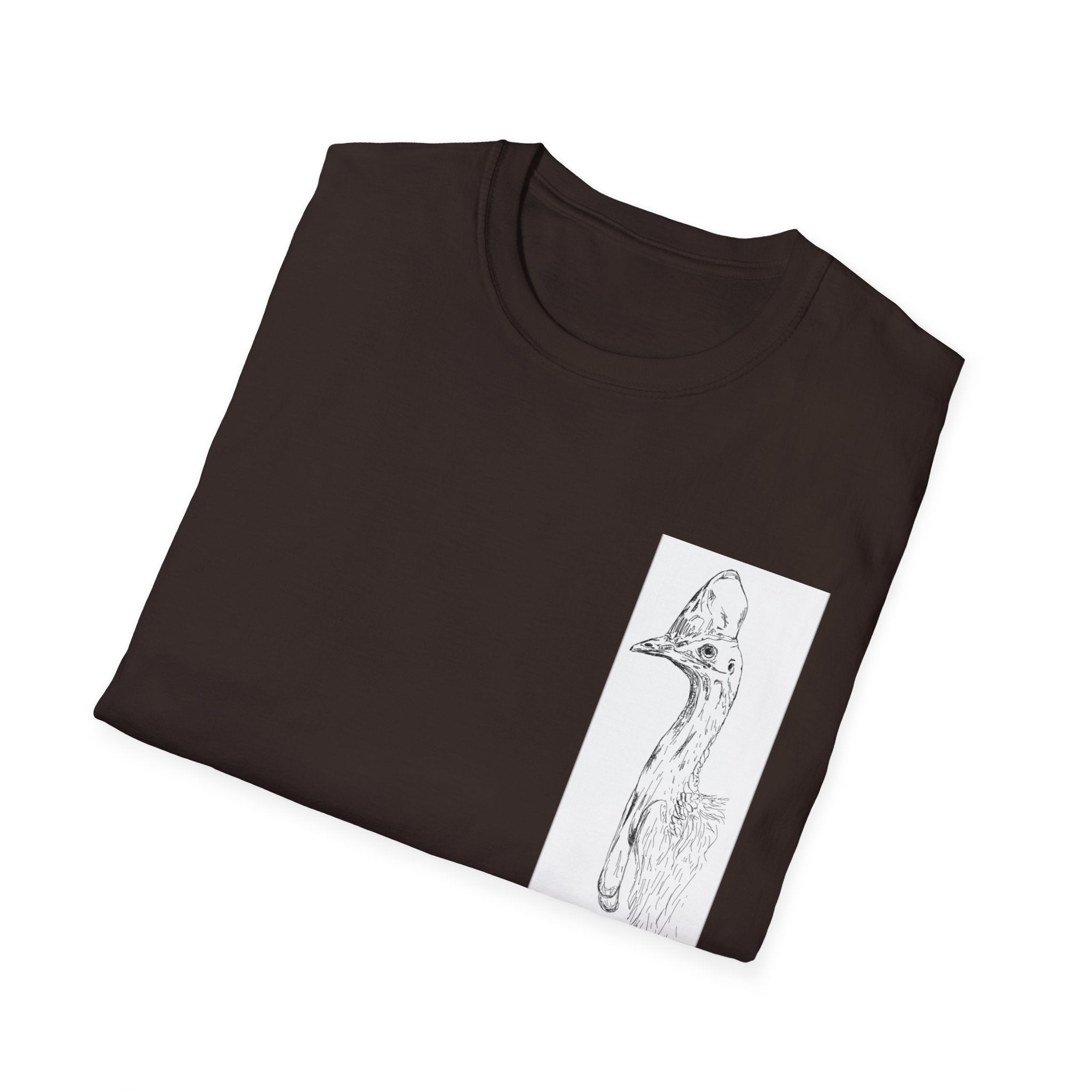 Southern Cassowary (sketch) - Unisex Softstyle T-Shirt Printify