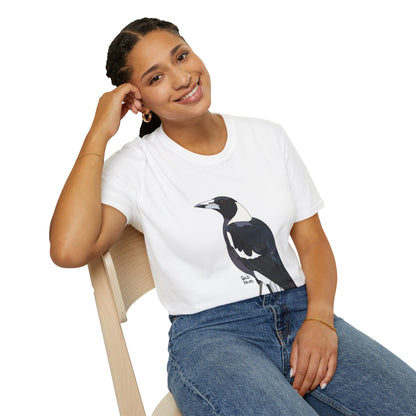 Australian Magpie - Unisex Softstyle T-Shirt Printify