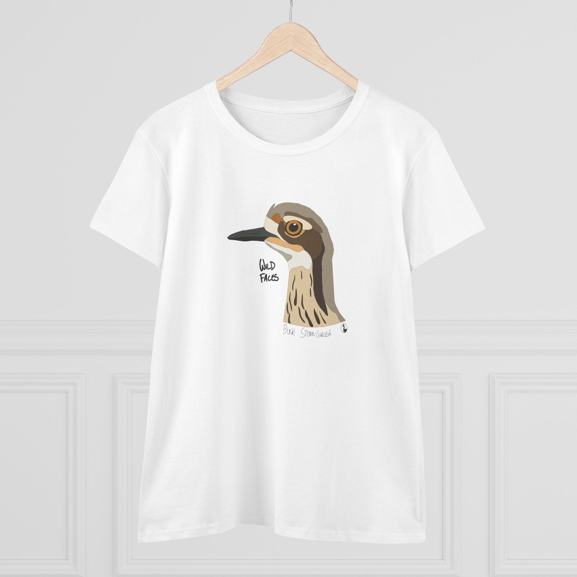 Bush-stone Curlew Head - Women's Midweight Cotton Tee Printify