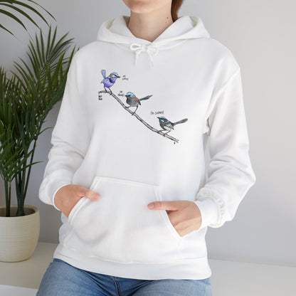 A trio of Fairywrens (spendid, superb and lovely) | Unisex Heavy Blend™ Hooded Sweatshirt