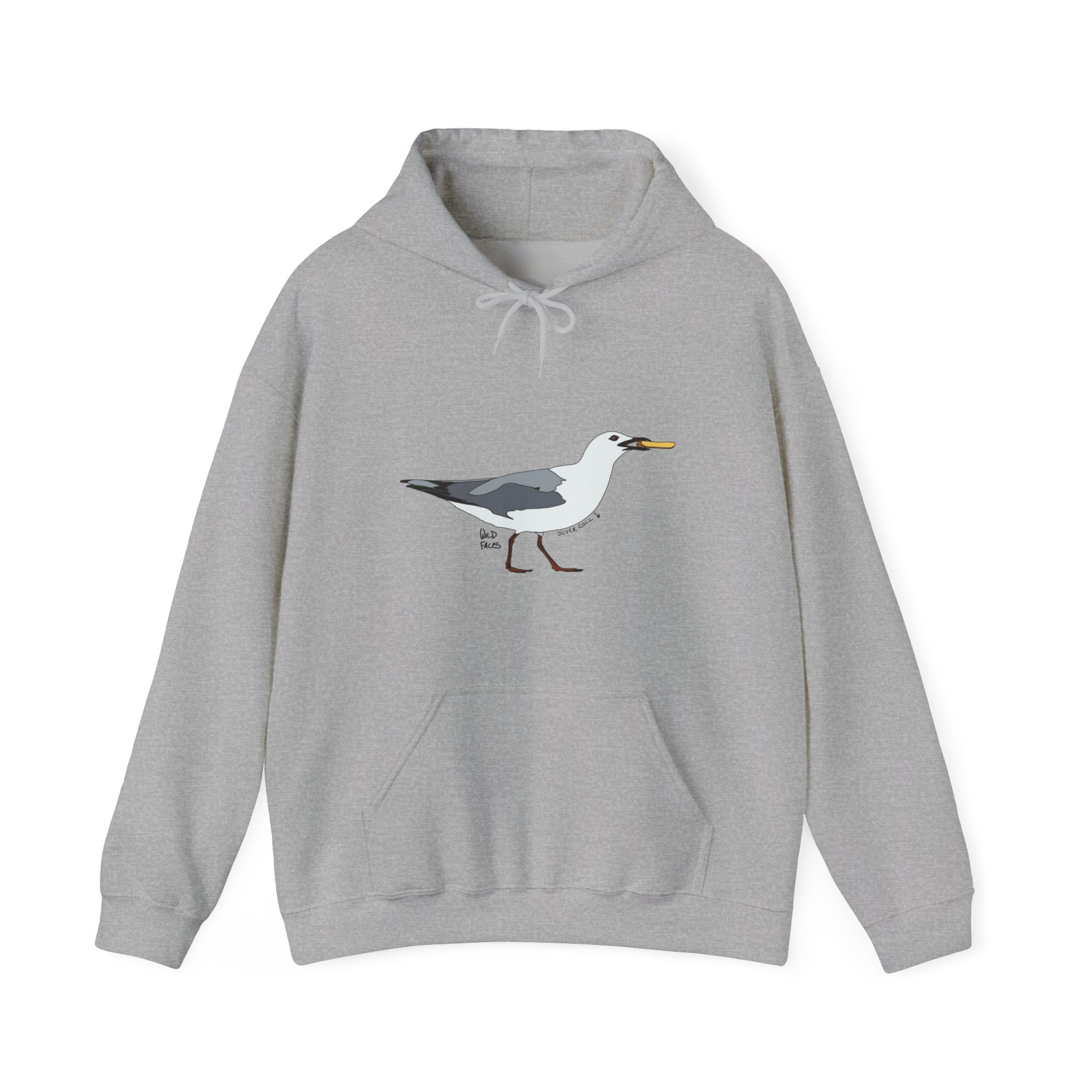 Silver Gull - standing with chip | Unisex Heavy Blend™ Hooded Sweatshirt