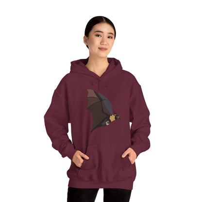 Spectacled Flying Fox (in flight) | Unisex Heavy Blend™ Hooded Sweatshirt