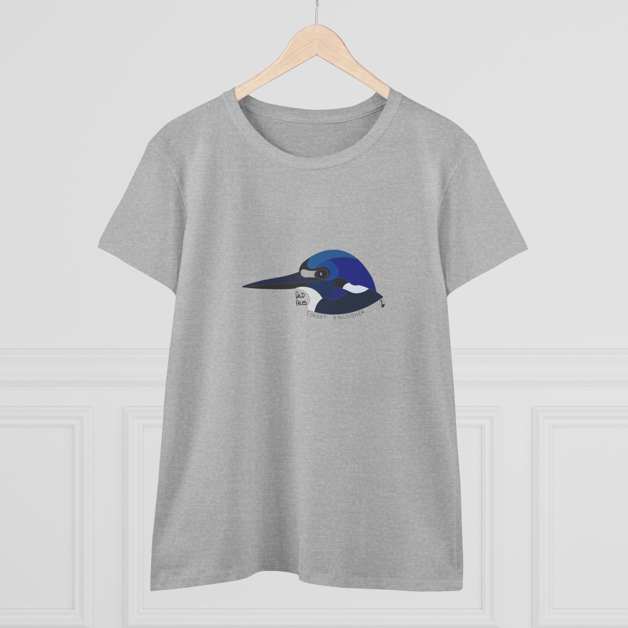 Forest Kingfisher - Women's Midweight Cotton Tee Printify