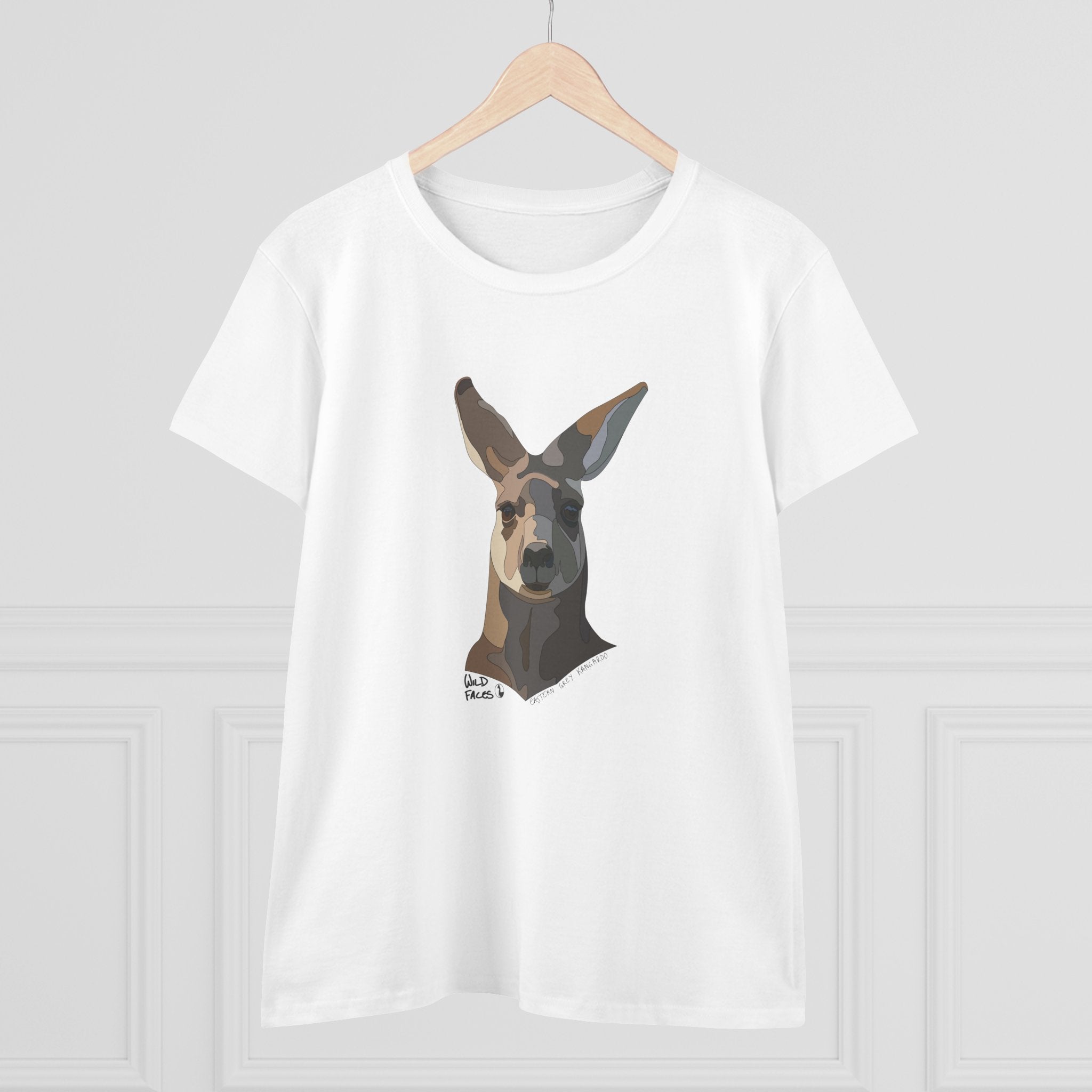 Eastern Grey Kangaroo - Women's Midweight Cotton Tee Printify