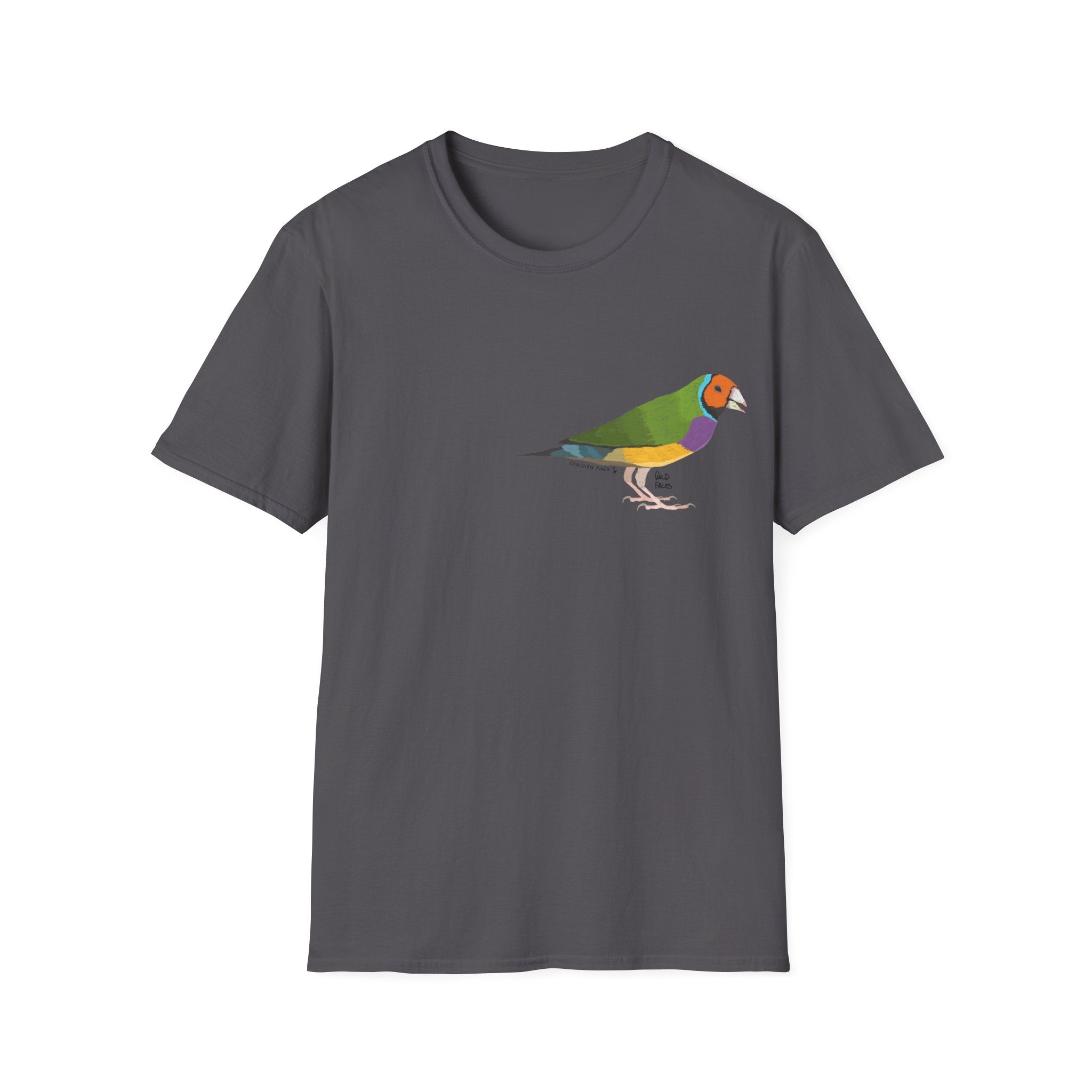 Gouldian Finch - small design - Unisex Softstyle T-Shirt