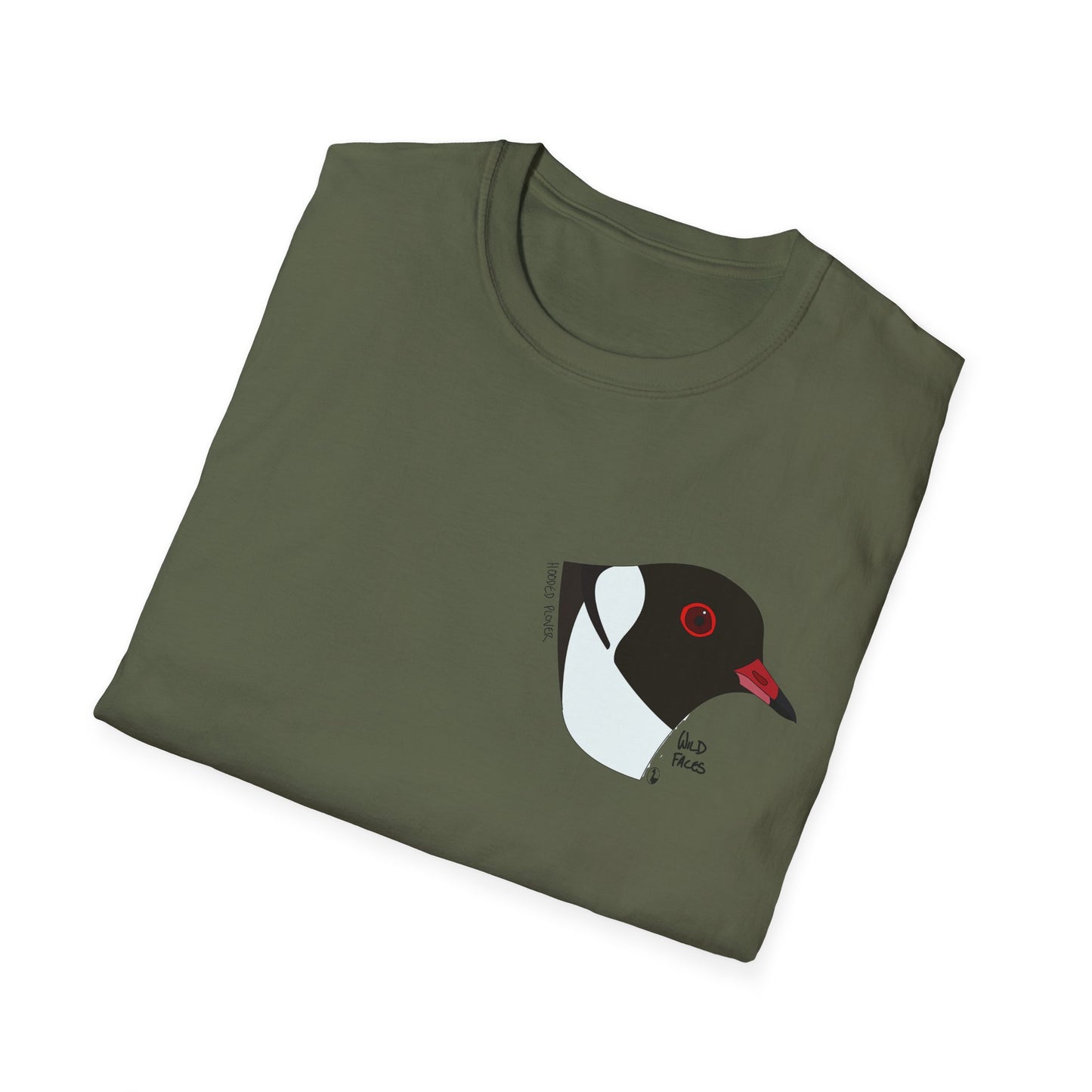 Hooded Plover Head-Small design- Unisex Softstyle T-Shirt