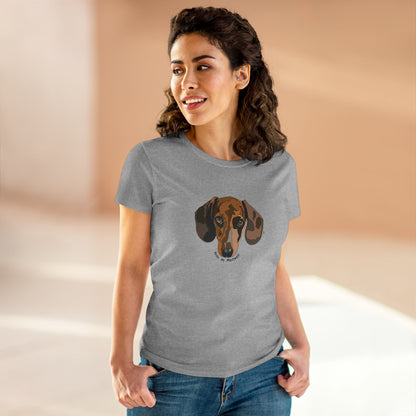 Dachshund (Keen as mustard) - Women's Midweight Cotton Tee