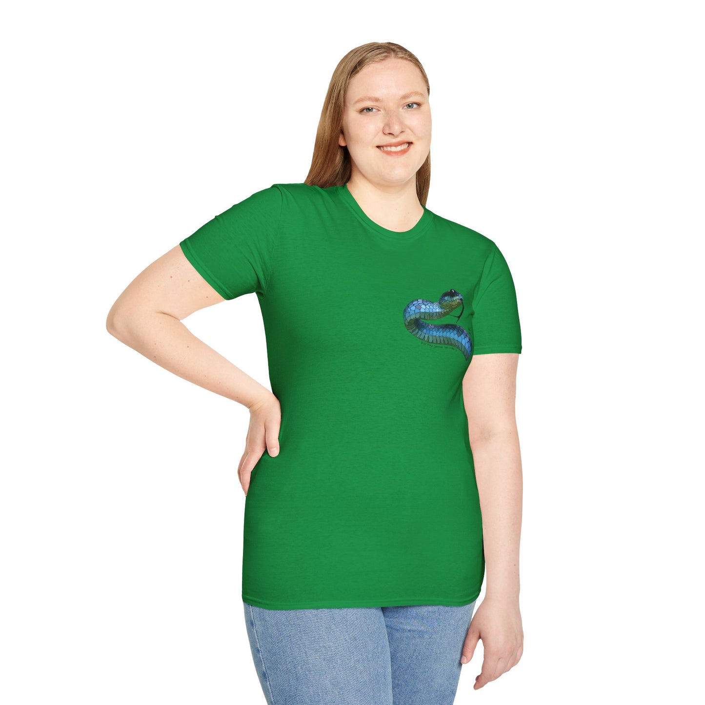 Blue Phase Common Tree-Snake - Small design - Unisex Softstyle T-Shirt