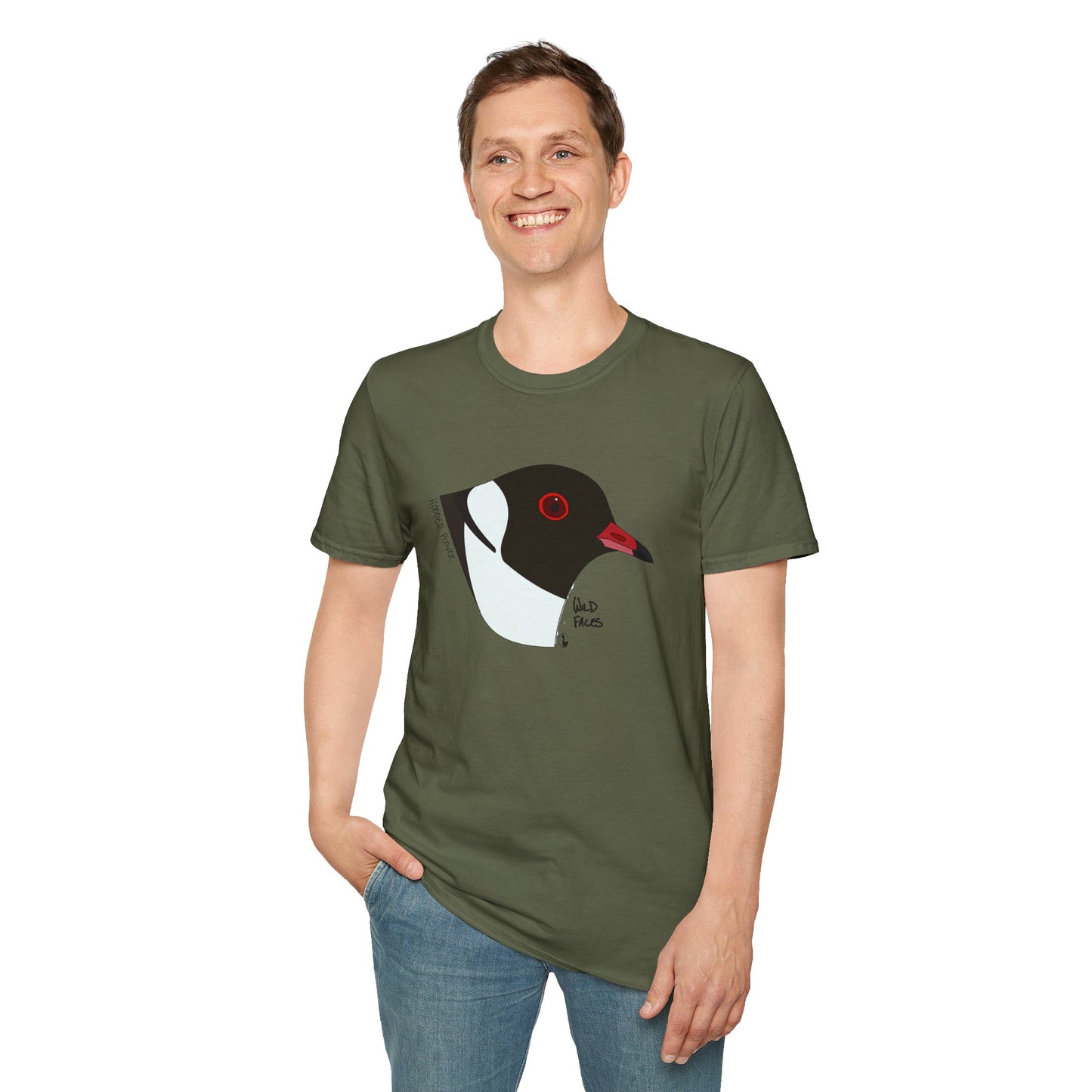 Hooded Plover Head- Unisex Softstyle T-Shirt