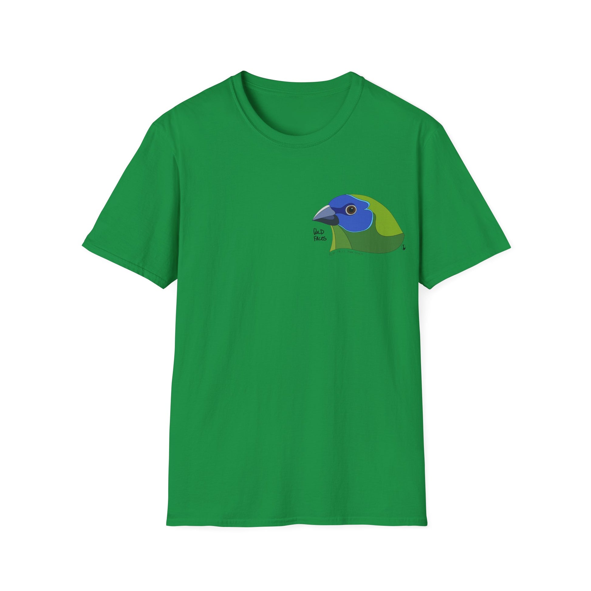 Blue-faced Parrotfinch - Small design - Unisex Softstyle T-Shirt Printify