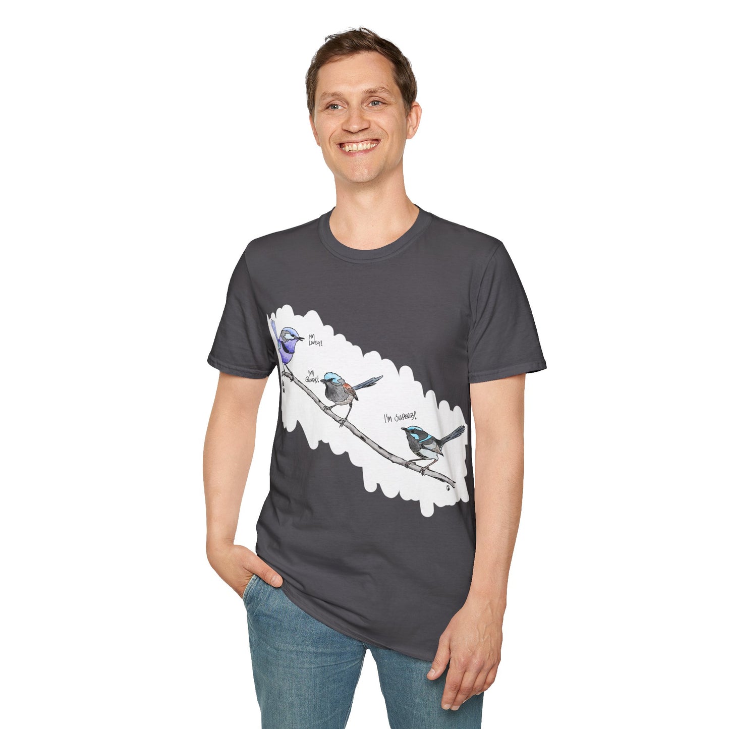 A trio of  Fairy-wrens (spendid, superb and lovely) - Unisex Softstyle T-Shirt