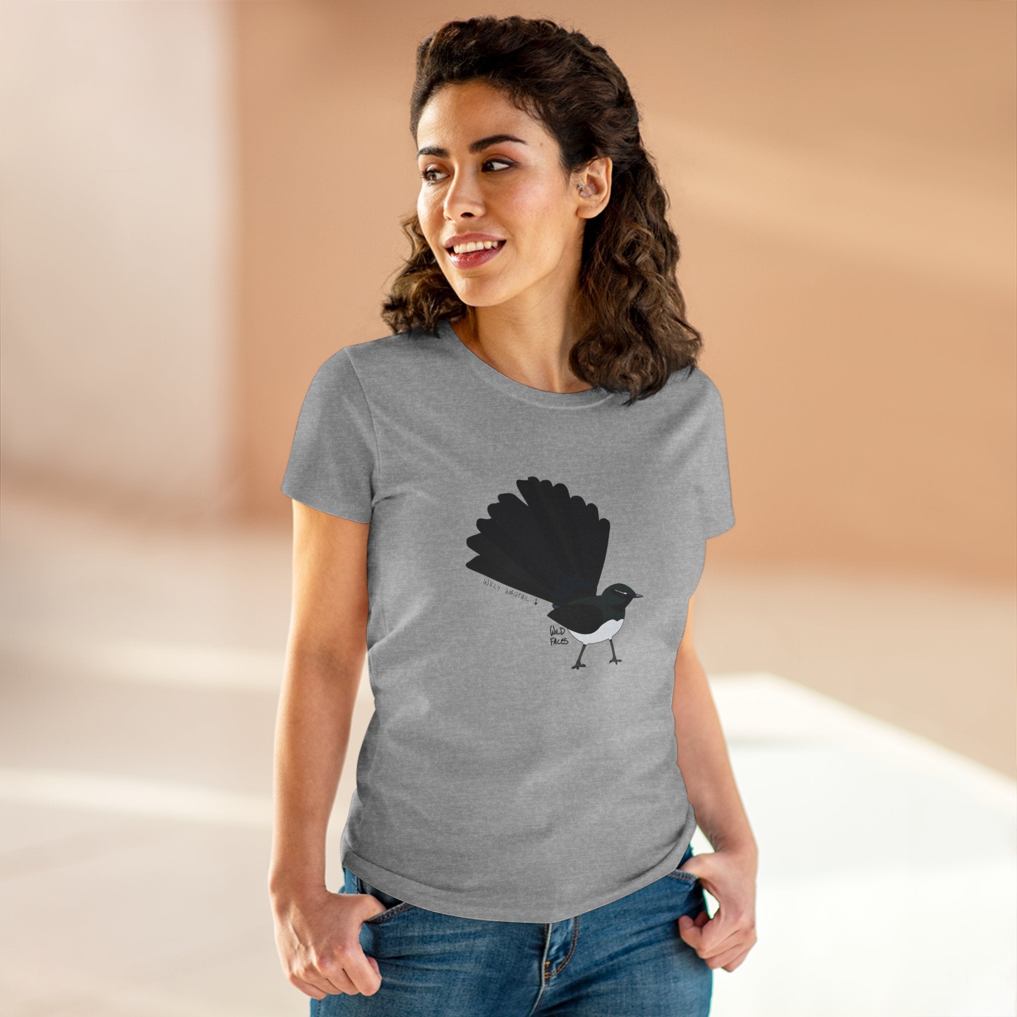 Willy Wagtail - Women's Midweight Cotton Tee Printify