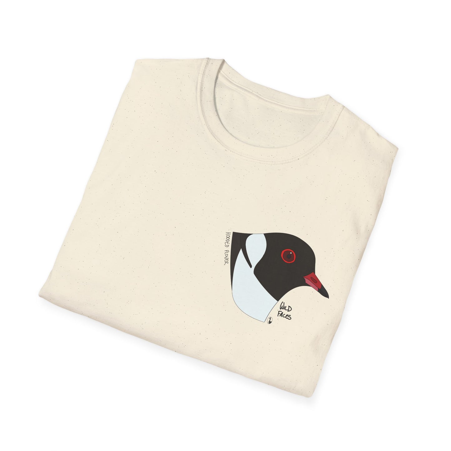 Hooded Plover Head-Small design- Unisex Softstyle T-Shirt