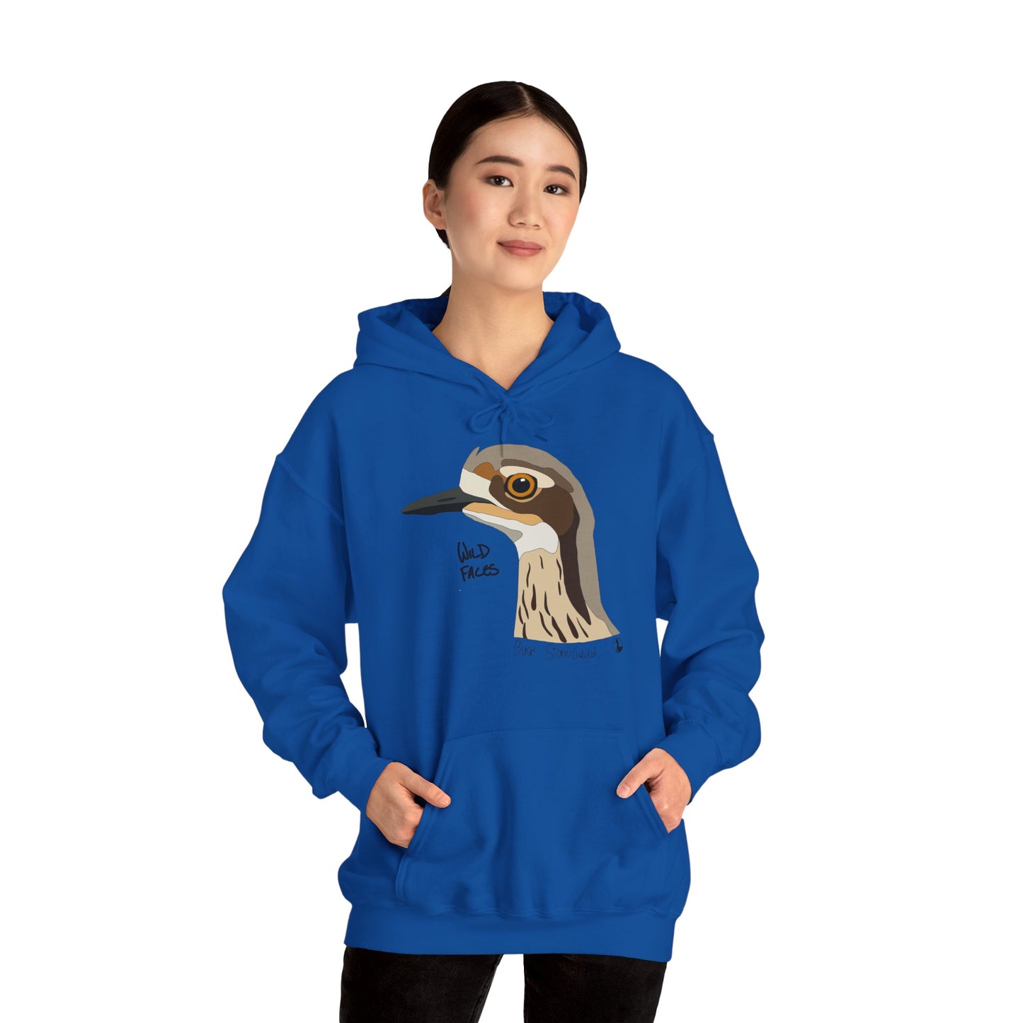 Bush-stone Curlew (head) | Unisex Heavy Blend™ Hooded Sweatshirt