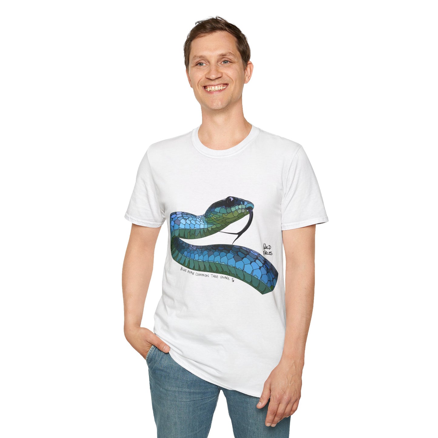 Blue Phase Common Tree-Snake - Unisex Softstyle T-Shirt