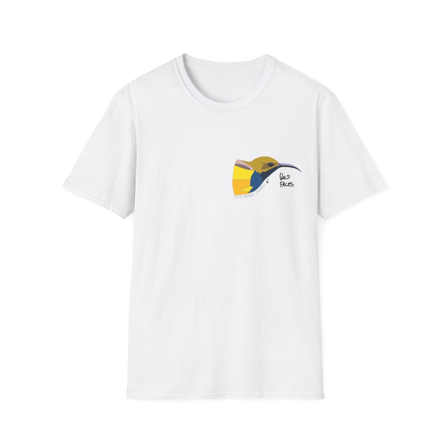 Olive-backed Sunbird - Small design - Unisex Softstyle T-Shirt Printify