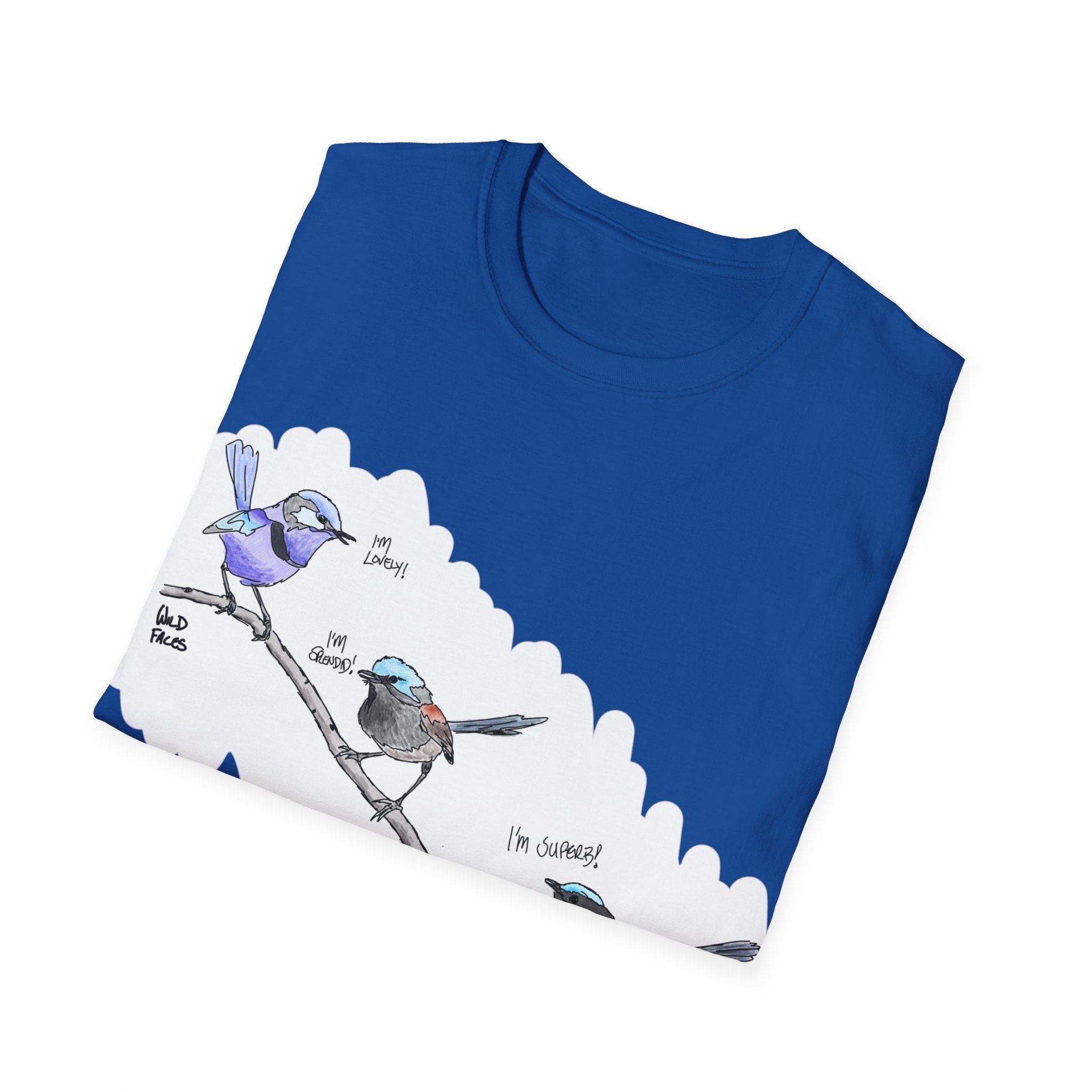 A trio of  Fairy-wrens (spendid, superb and lovely) - Unisex Softstyle T-Shirt Printify