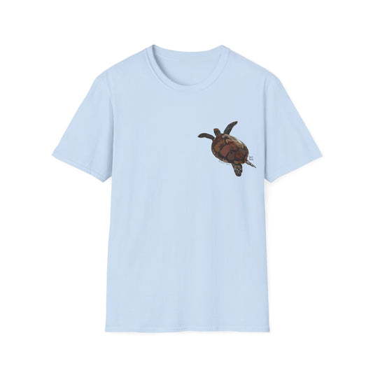 Green Turtle - Small design - Unisex Softstyle T-Shirt Printify
