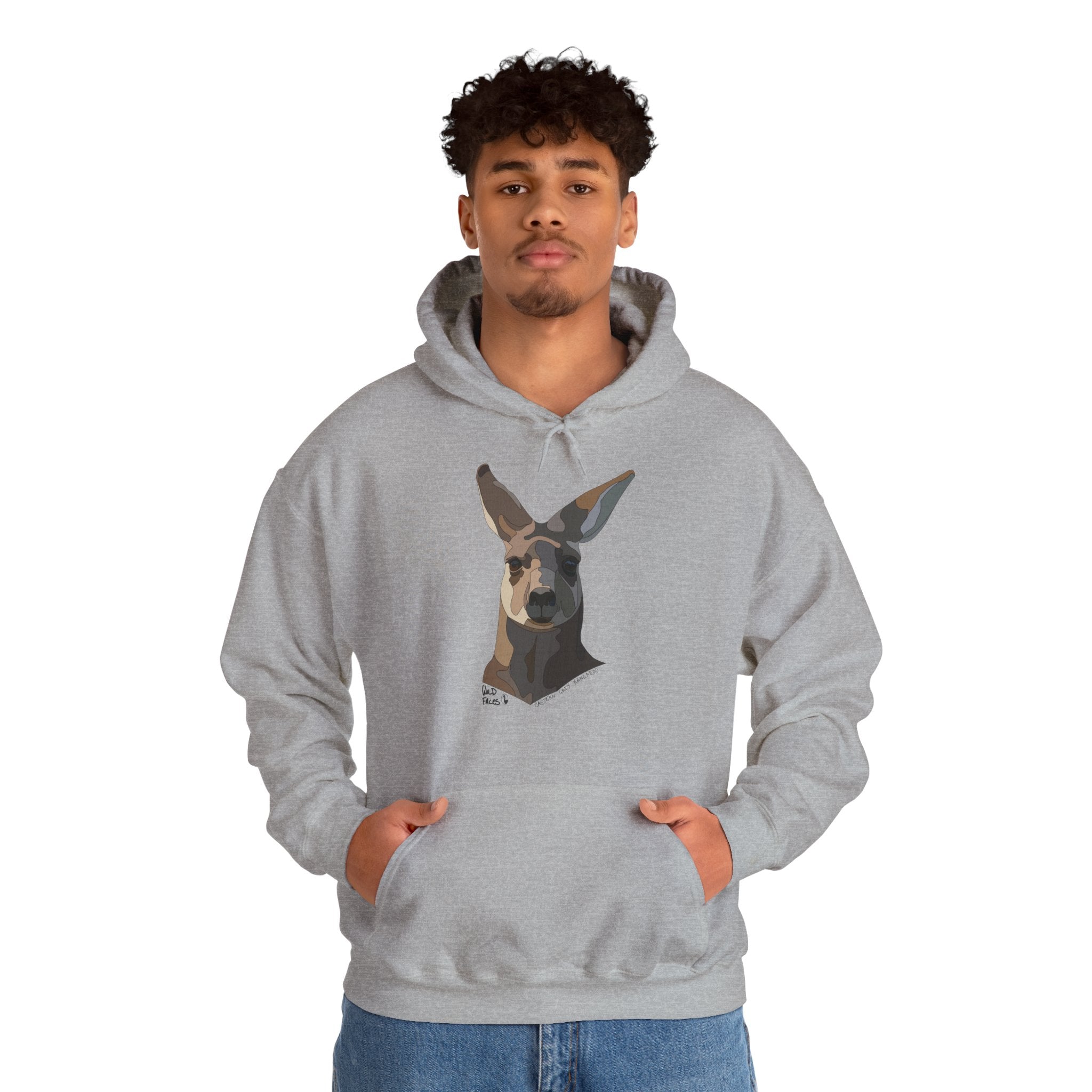 Eastern Grey Kangaroo | Unisex Heavy Blend™ Hooded Sweatshirt Printify