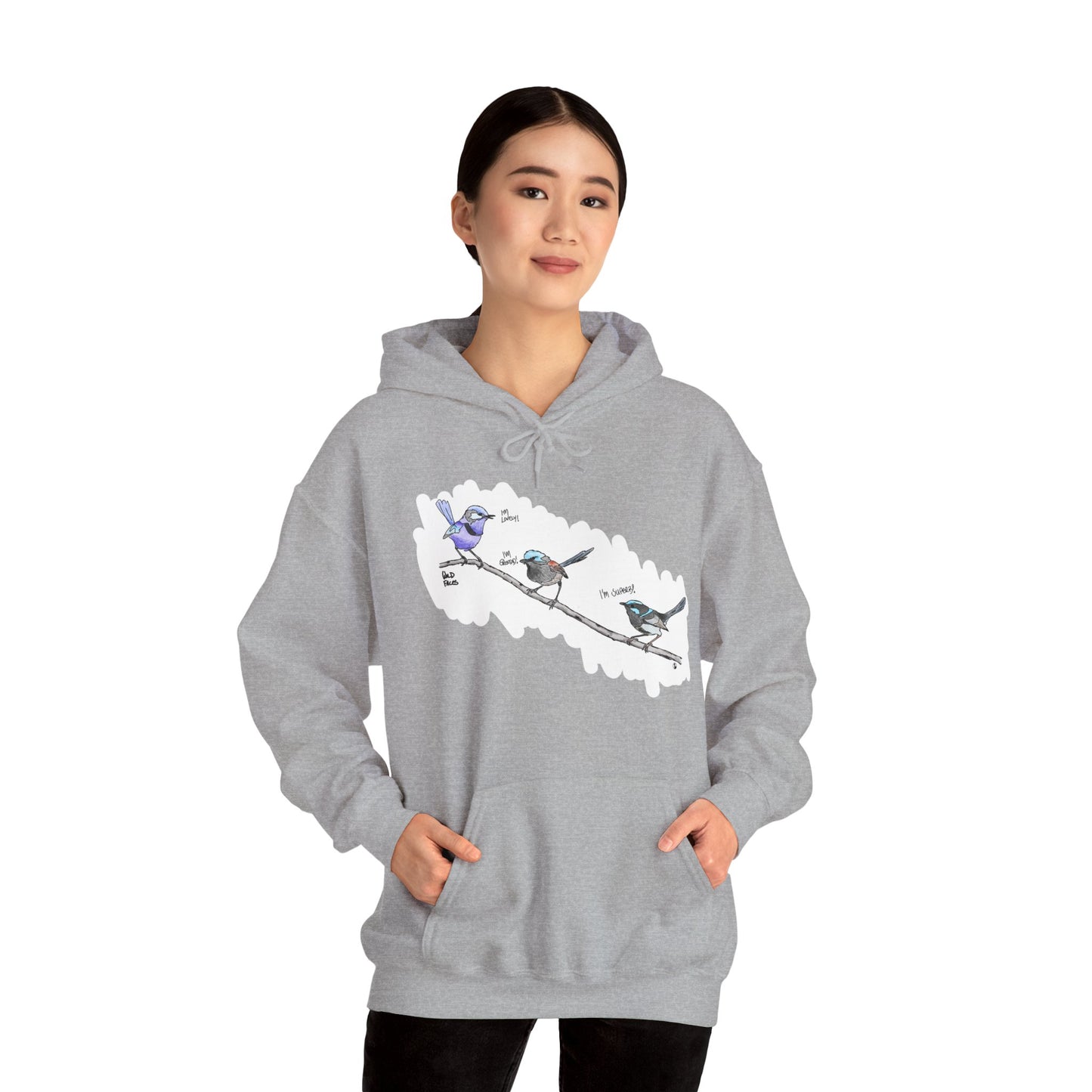 A trio of Fairywrens (spendid, superb and lovely) | Unisex Heavy Blend™ Hooded Sweatshirt