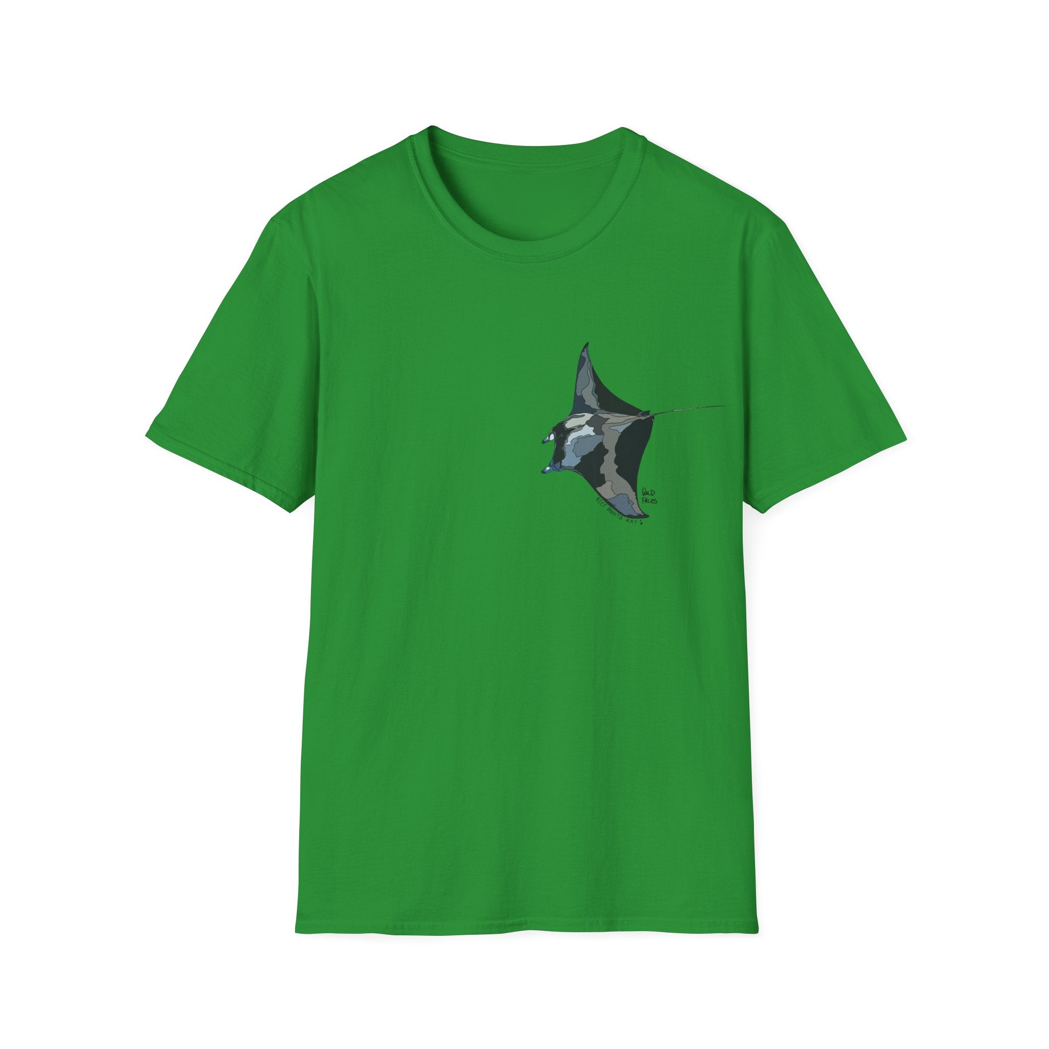 Reef Manta Ray- small design - Unisex Softstyle T-Shirt Printify