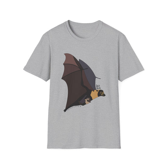 Spectacled Flying Fox (in flight) - Unisex Softstyle T-Shirt