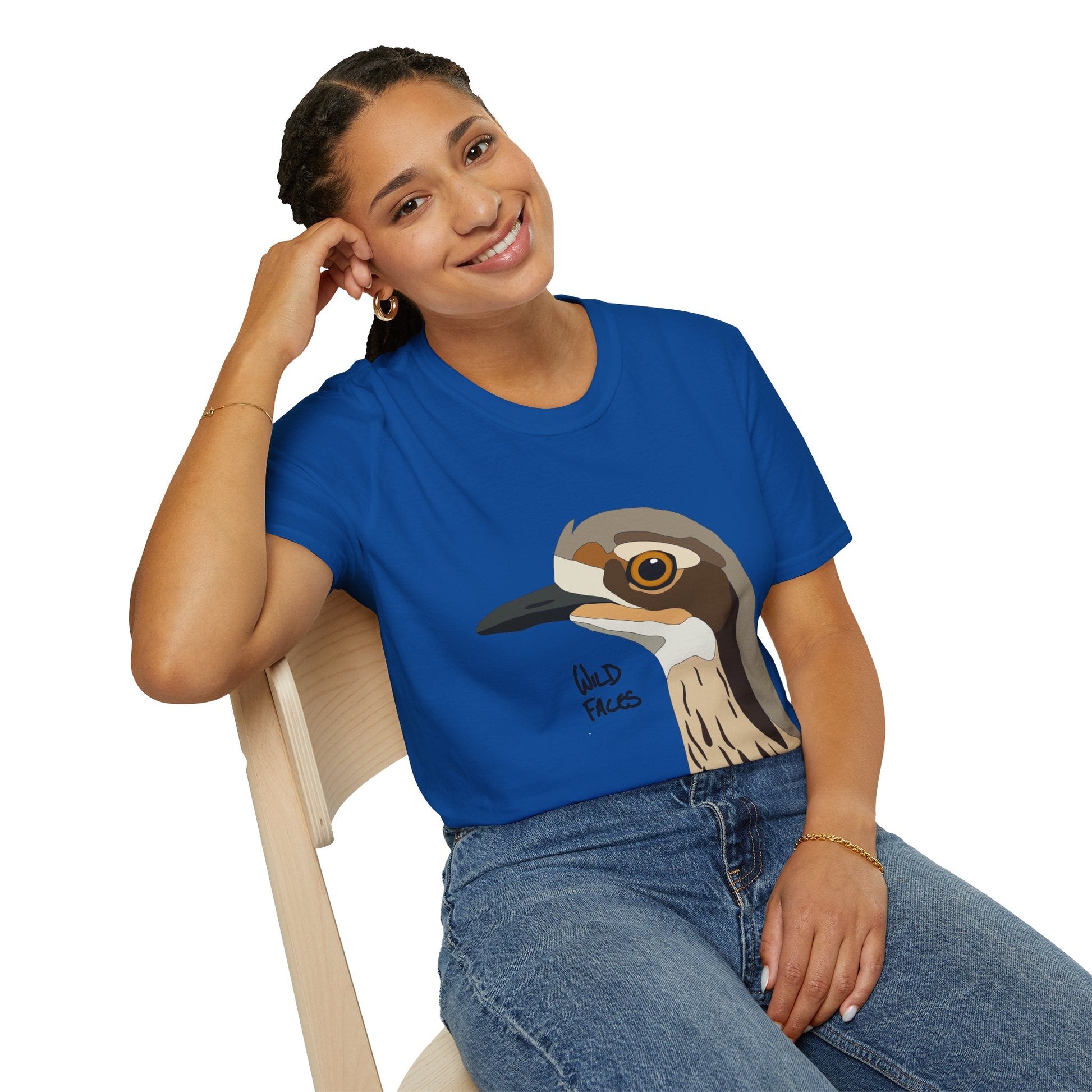 Bush Stone-curlew Head - Unisex Softstyle T-Shirt Printify