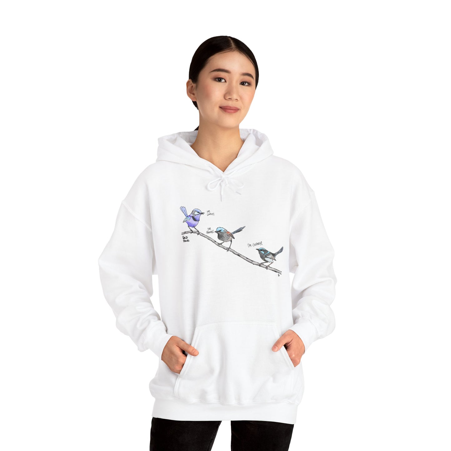 A trio of Fairywrens (spendid, superb and lovely) | Unisex Heavy Blend™ Hooded Sweatshirt