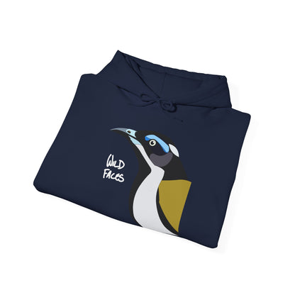 Blue-faced Honeyeater  (white font) | Unisex Heavy Blend™ Hooded Sweatshirt