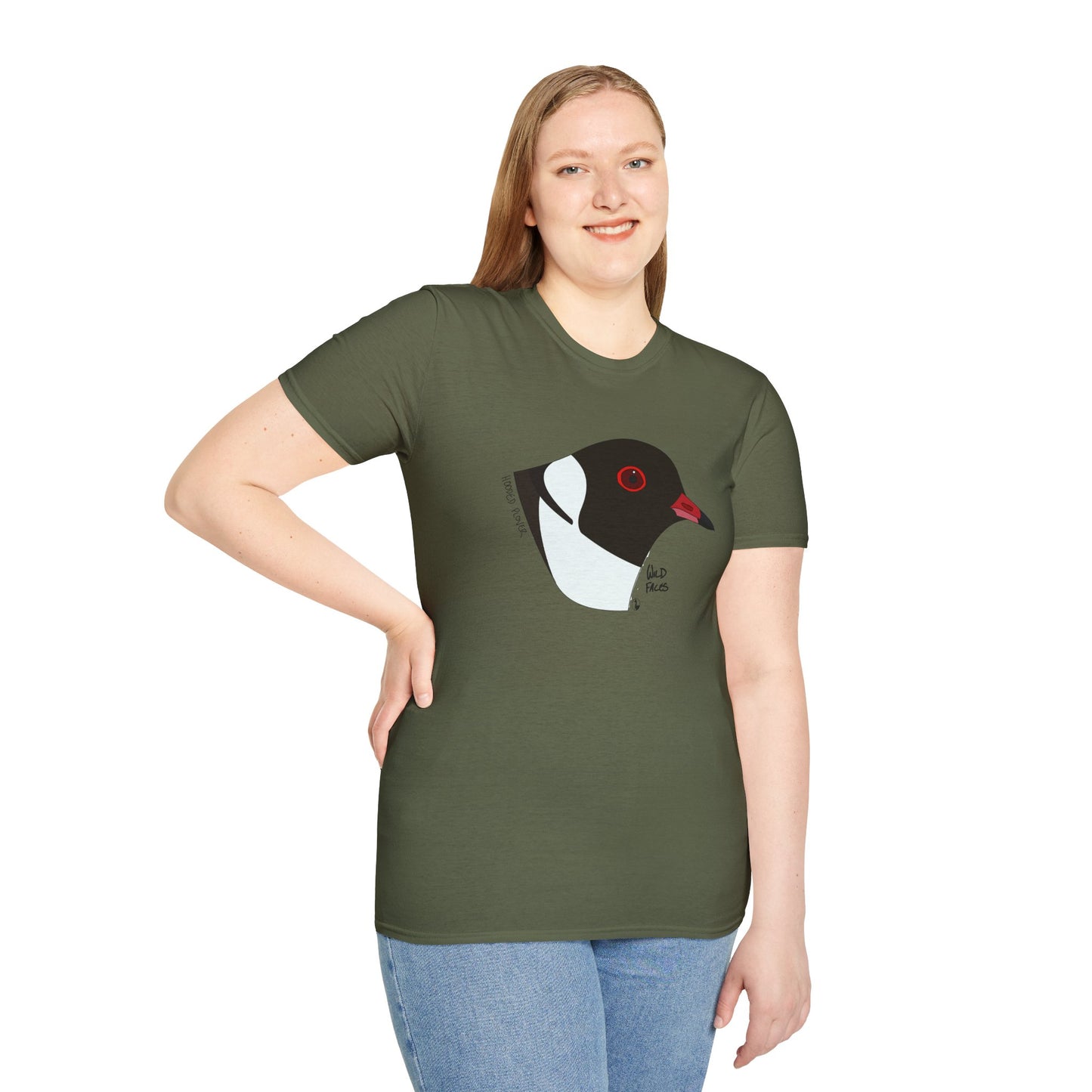 Hooded Plover Head- Unisex Softstyle T-Shirt