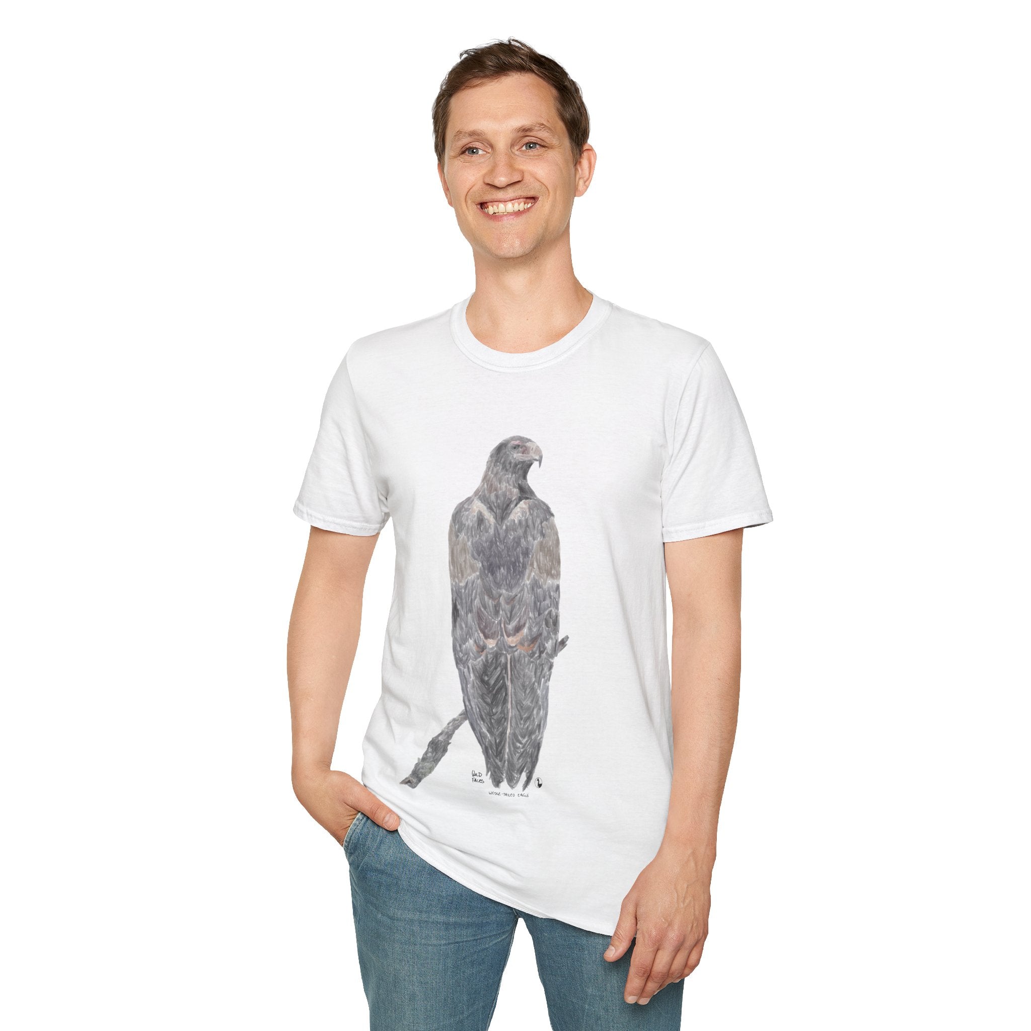 Wedge-tailed Eagle (pastel design) - Unisex Softstyle T-Shirt Printify