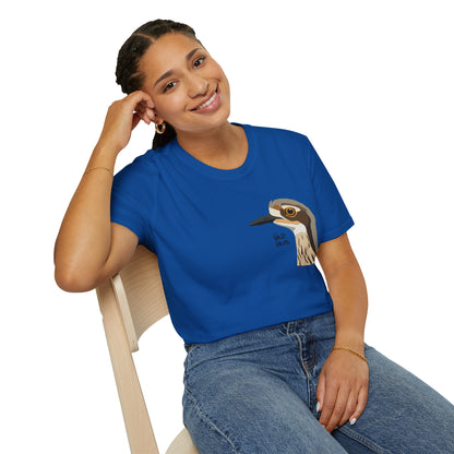 Bush Stone-curlew Head- Small design - Unisex Softstyle T-Shirt