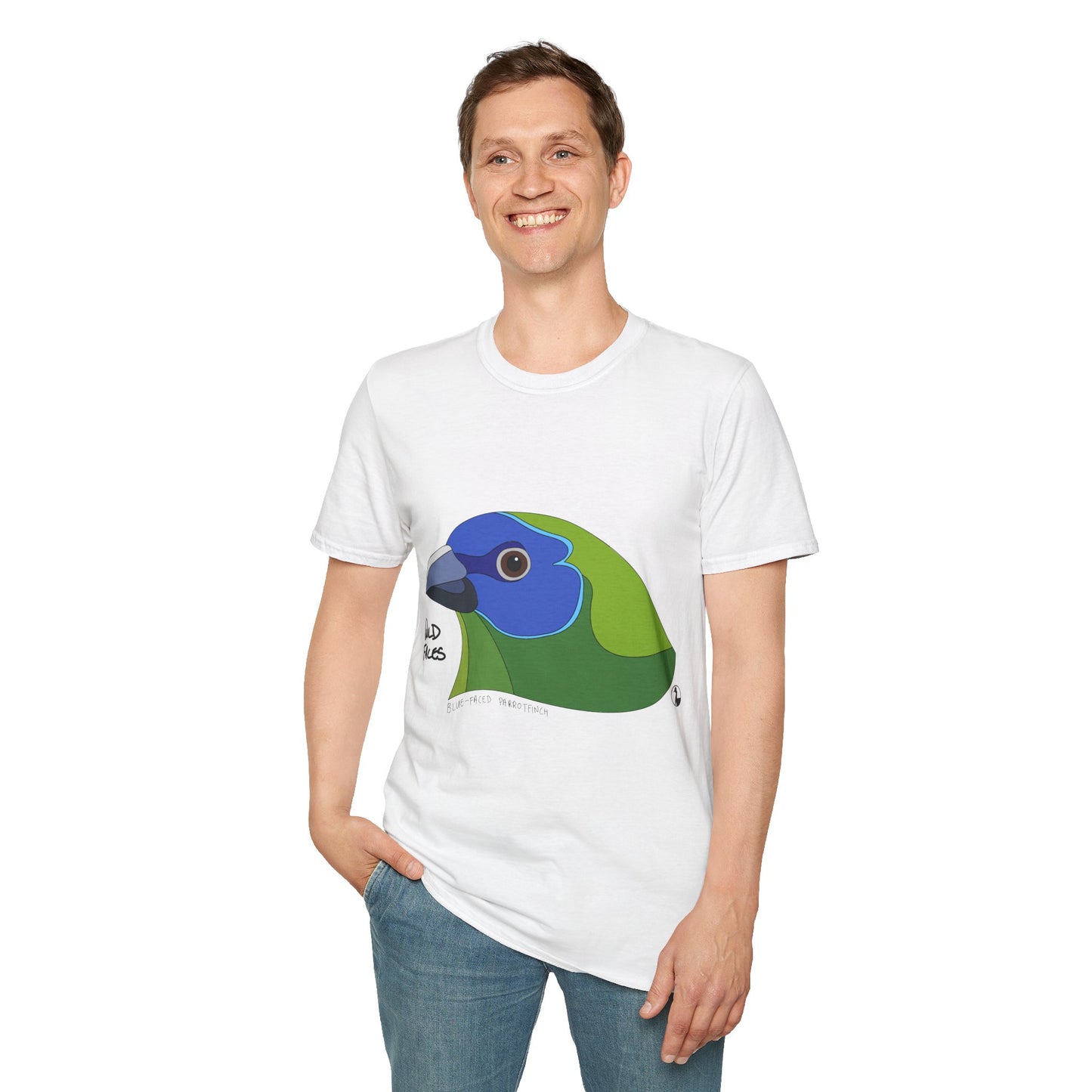 Blue-faced Parrotfinch - Unisex Softstyle T-Shirt Printify