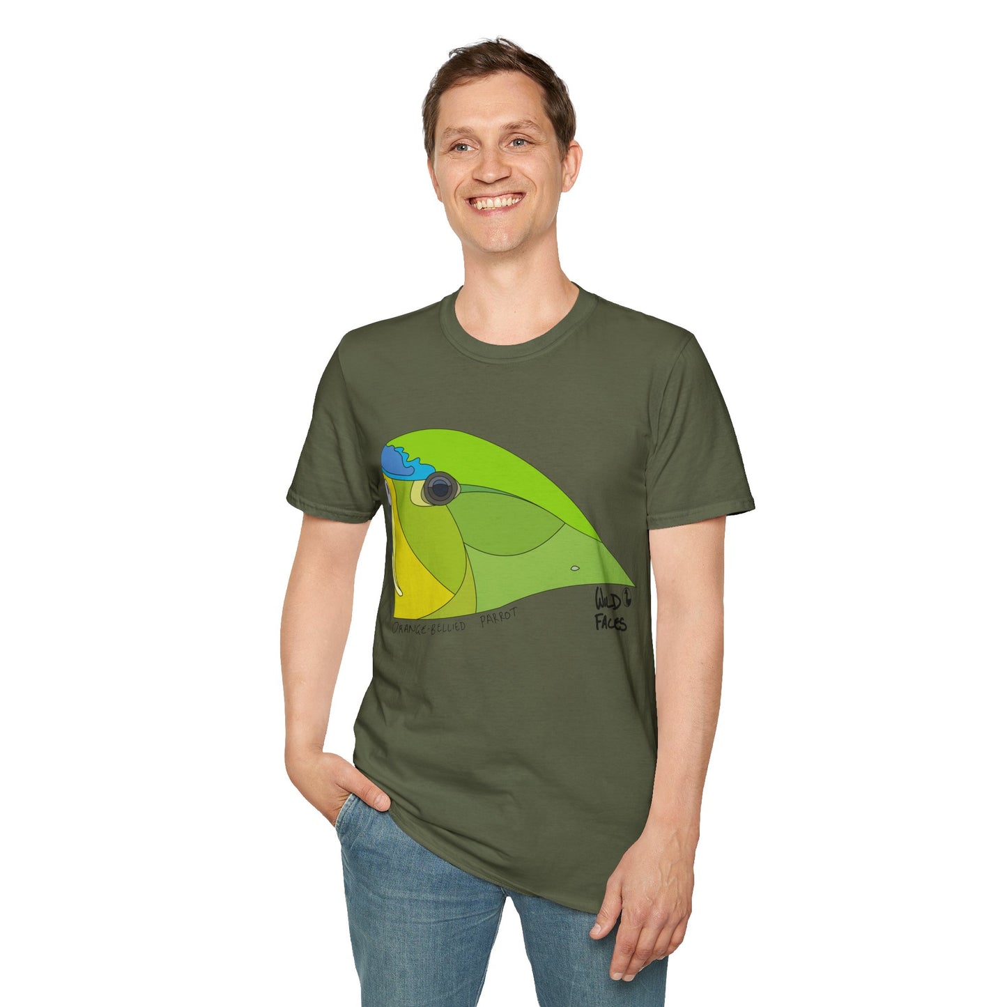 Orange-bellied Parrot - Unisex Softstyle T-Shirt