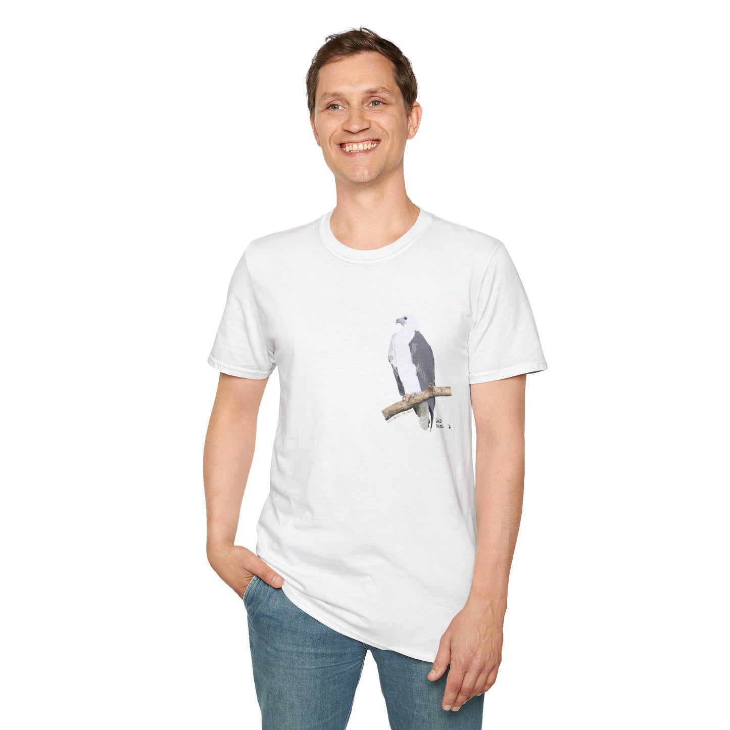 White-bellied Sea Eagle - Small design - Unisex Softstyle T-Shirt