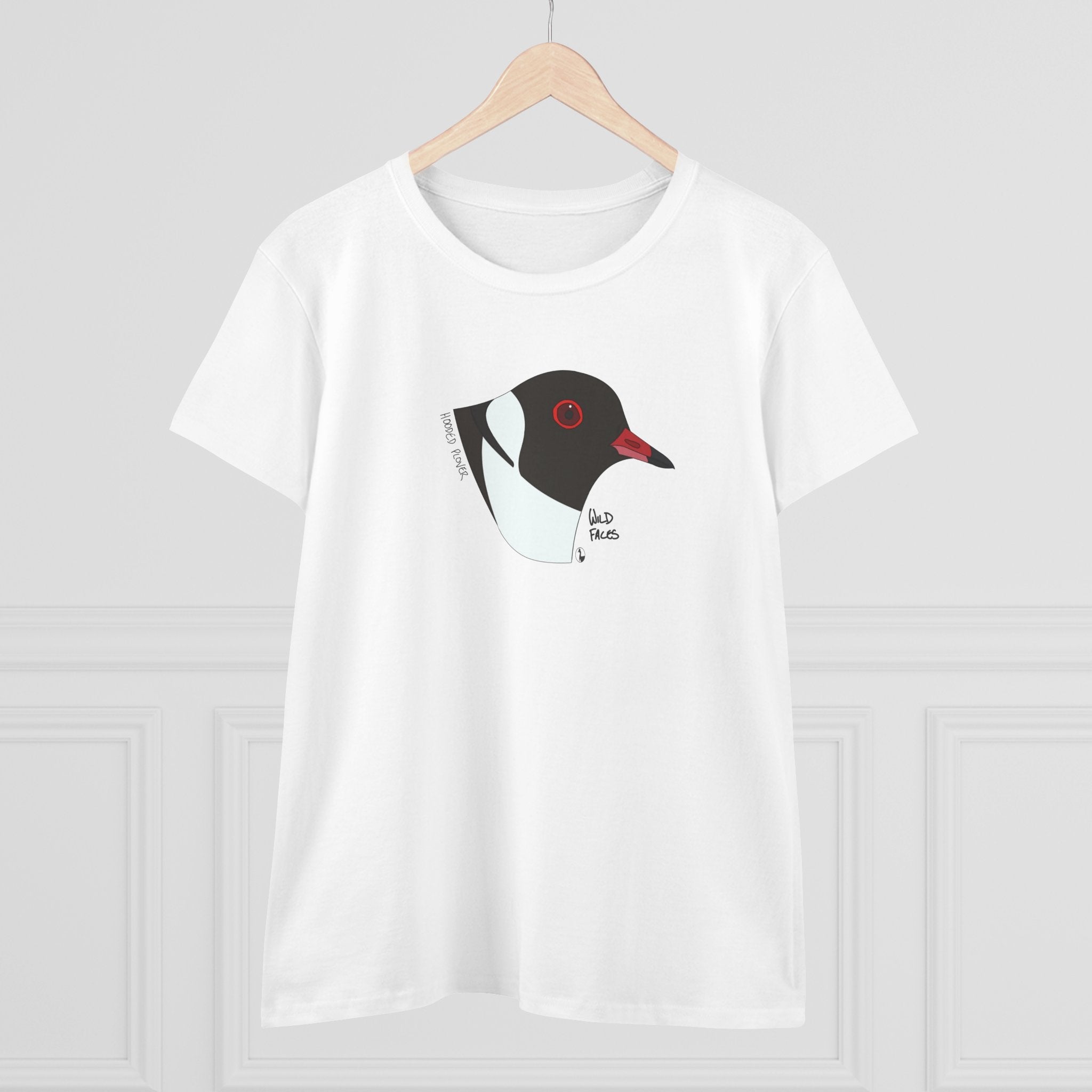 Hooded Plover Head - Women's Midweight Cotton Tee Printify