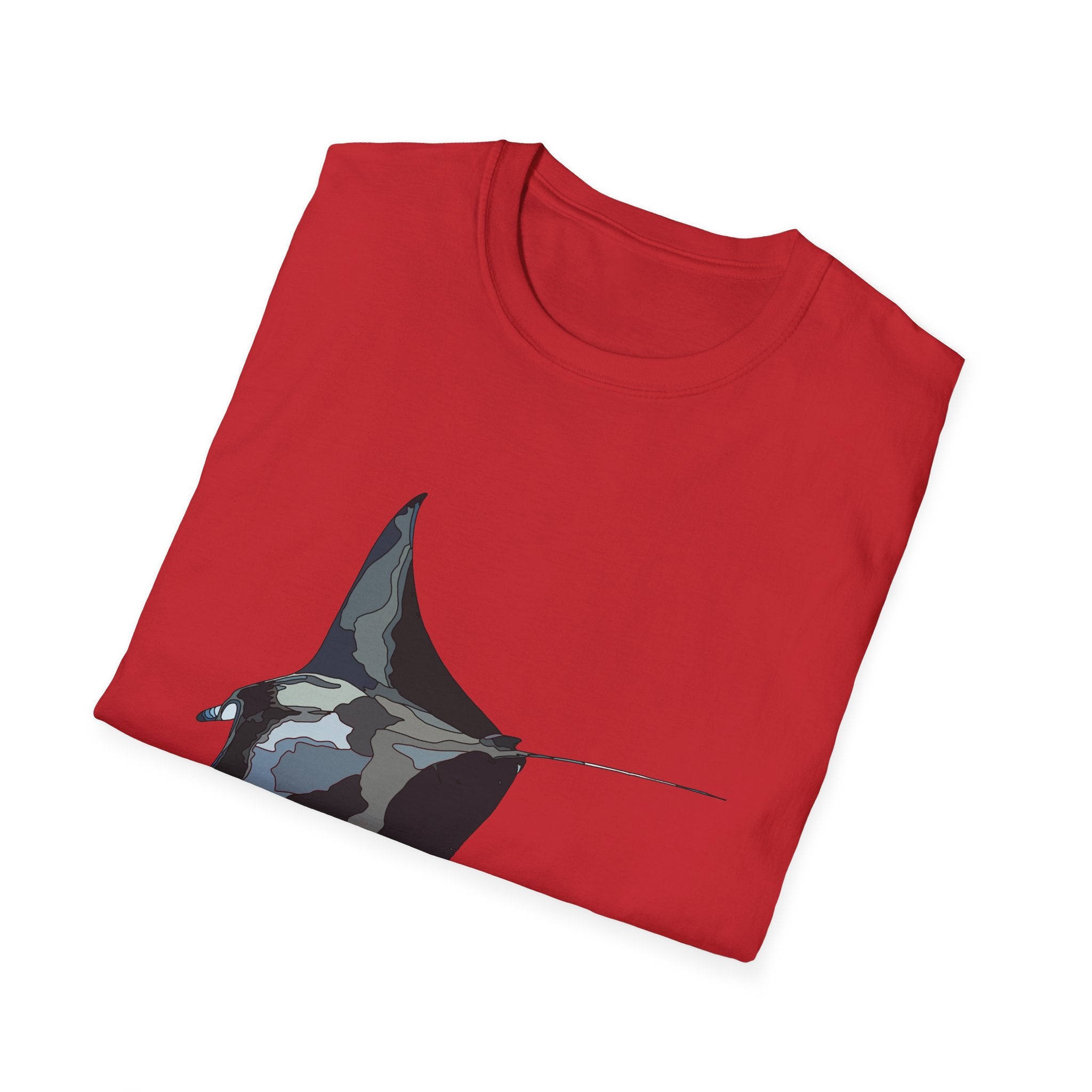 Reef Manta Ray- large design - Unisex Softstyle T-Shirt Printify