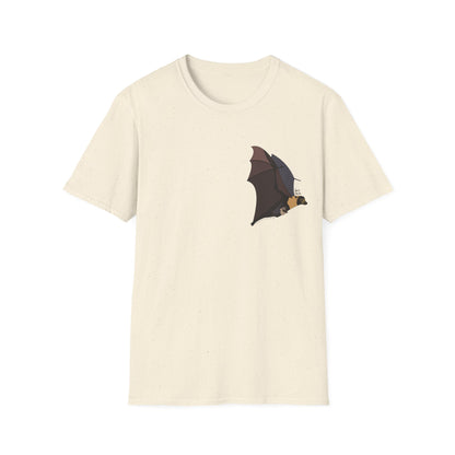 Spectacled Flying Fox (in flight) - Small design - Unisex Softstyle T-Shirt