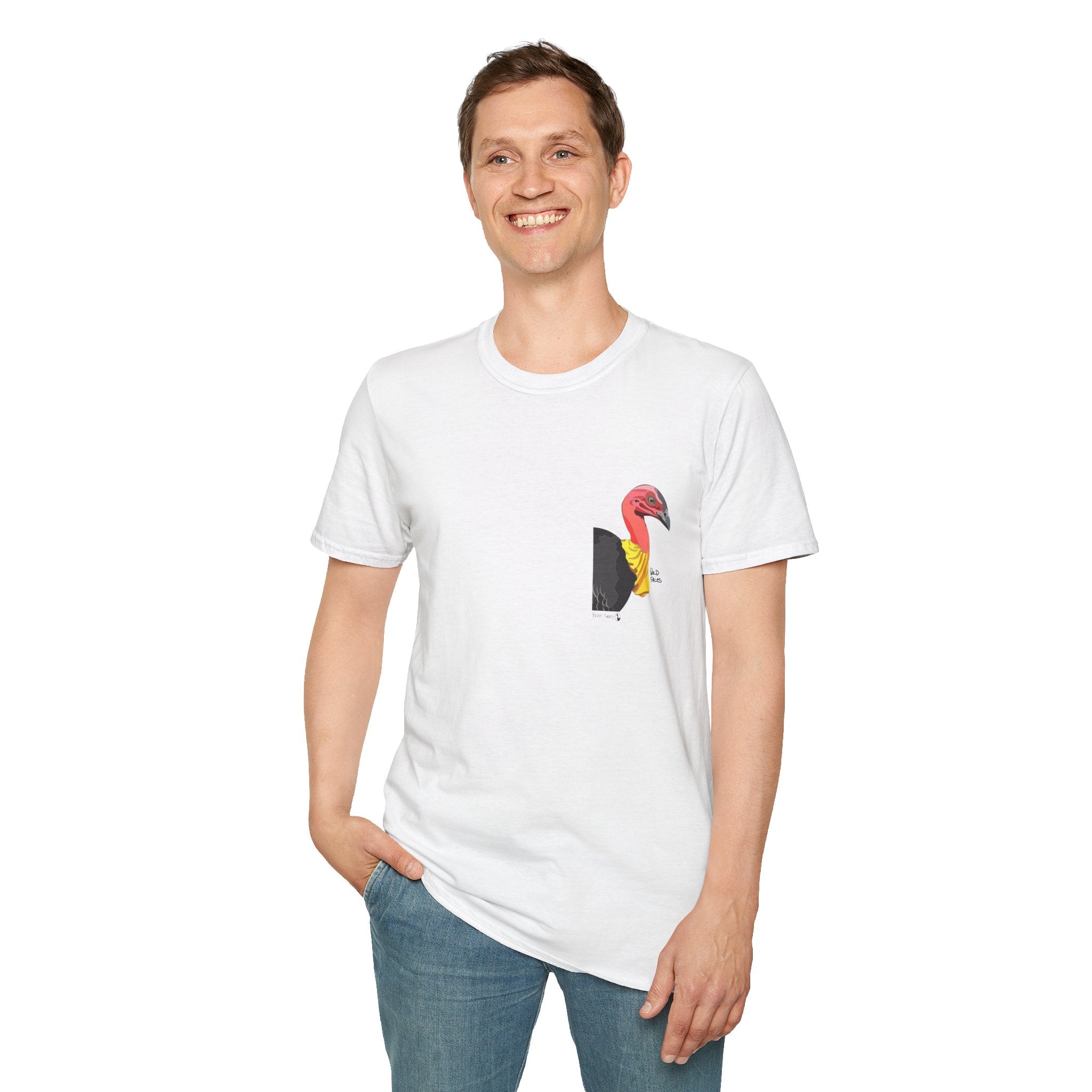 Australian Brush-turkey - Small design - Unisex Softstyle T-Shirt Printify