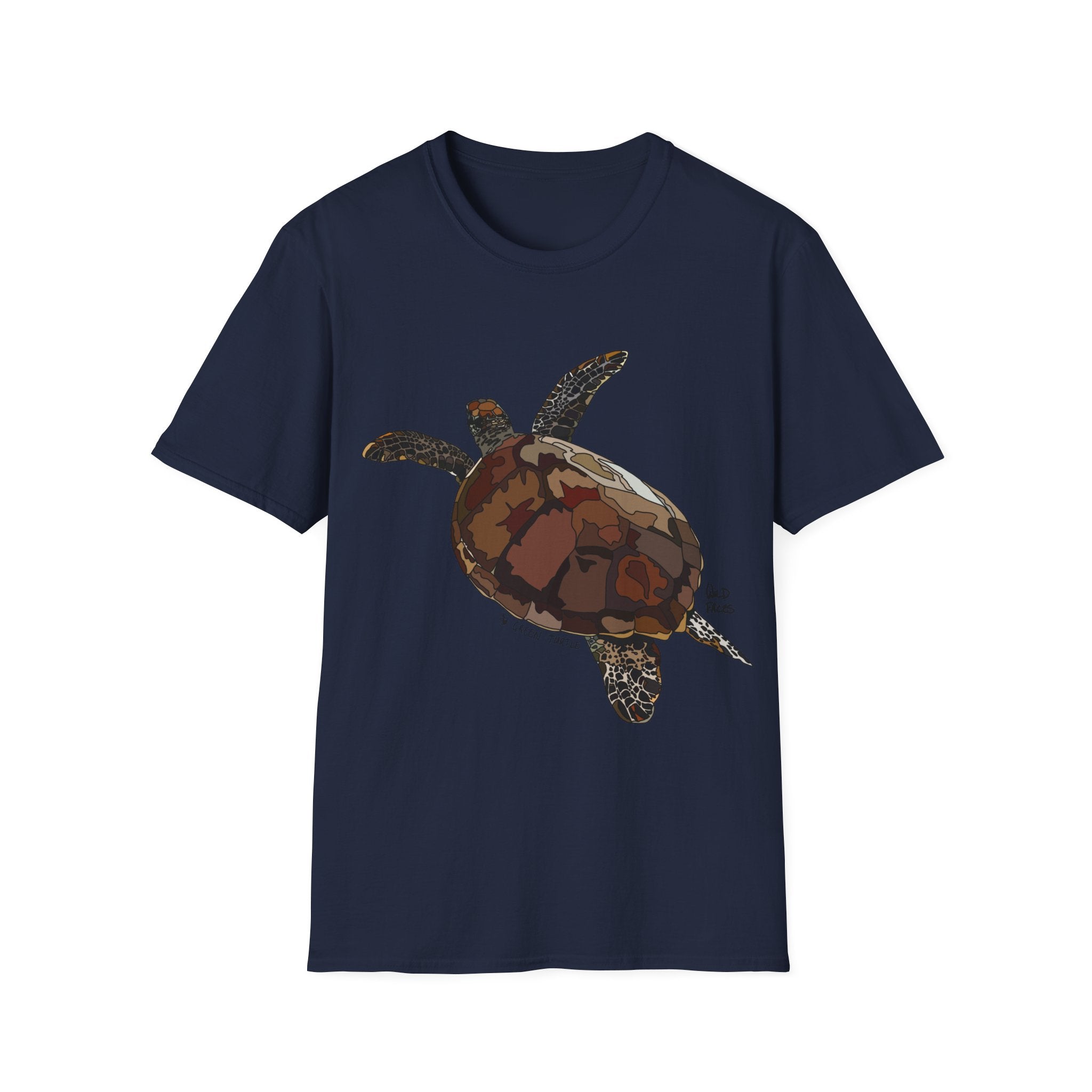 Green Turtle - Unisex Softstyle T-Shirt Printify