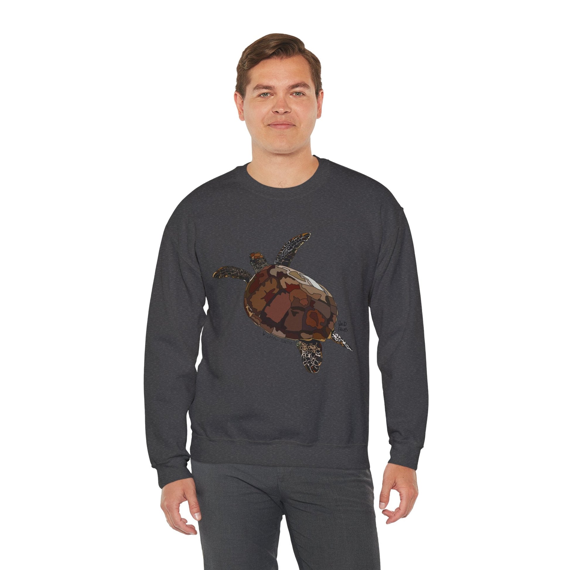 Green Turtle Sweatshirt | Unisex Heavy Blend™ Crewneck Printify