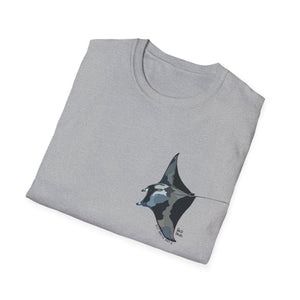 Reef Manta Ray- small design - Unisex Softstyle T-Shirt Printify
