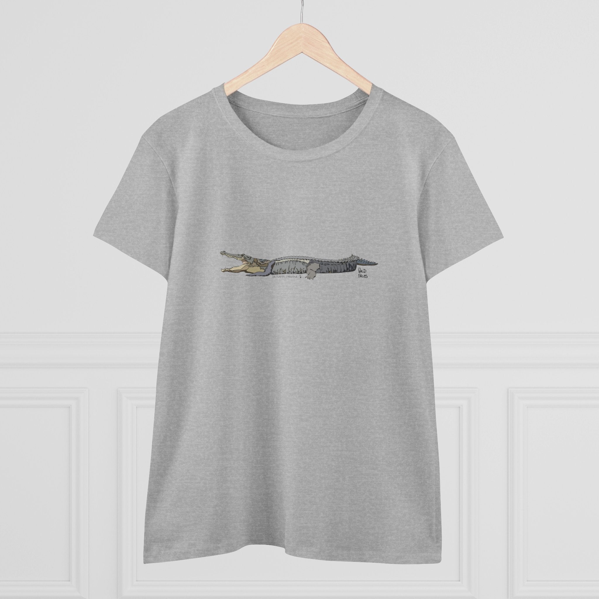 Saltwater Crocodile - Women's Midweight Cotton Tee Printify