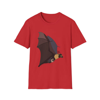 Spectacled Flying Fox (in flight) - Unisex Softstyle T-Shirt