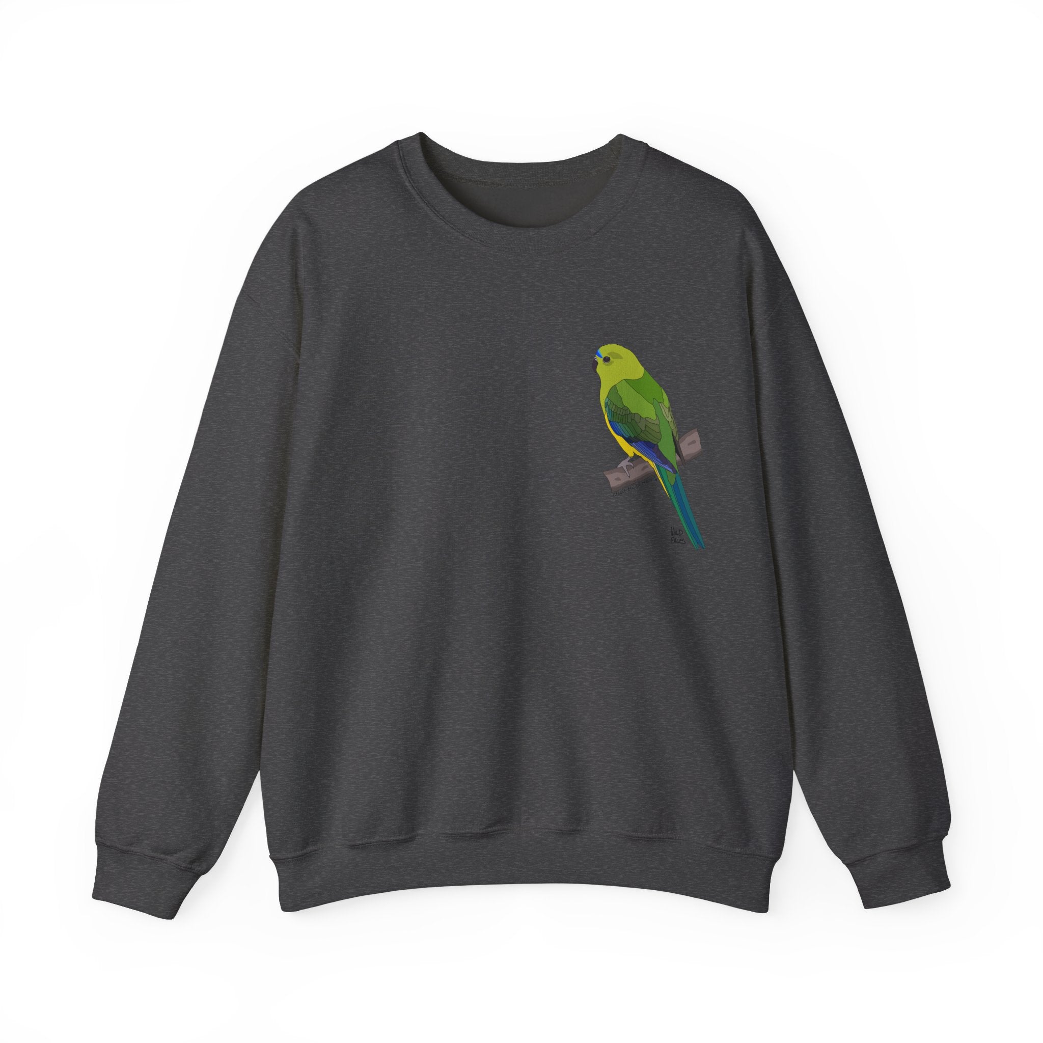 Orange-bellied Parrot (whole body) Sweatshirt | Unisex Heavy Blend™ Crewneck