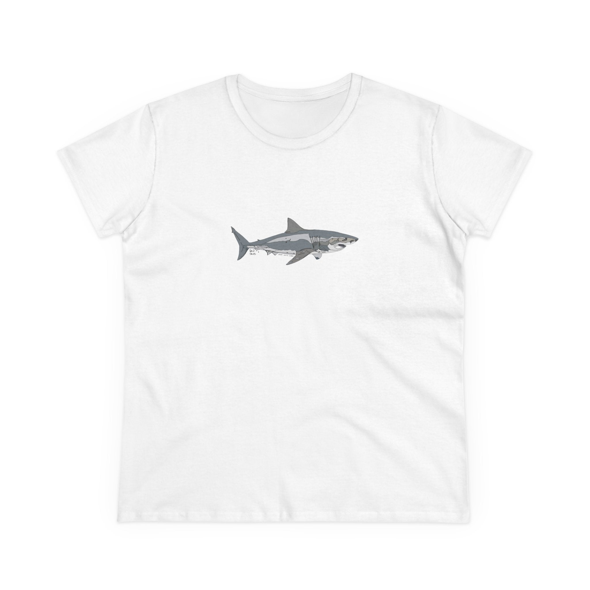 Great White Shark - Women's Midweight Cotton Tee