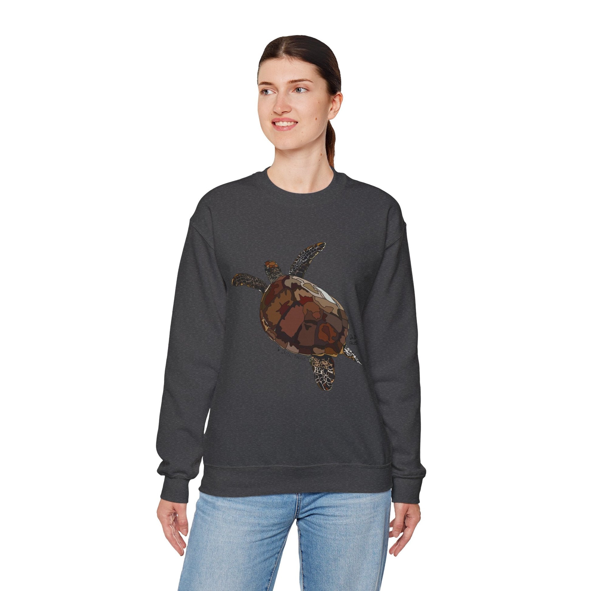 Green Turtle Sweatshirt | Unisex Heavy Blend™ Crewneck Printify