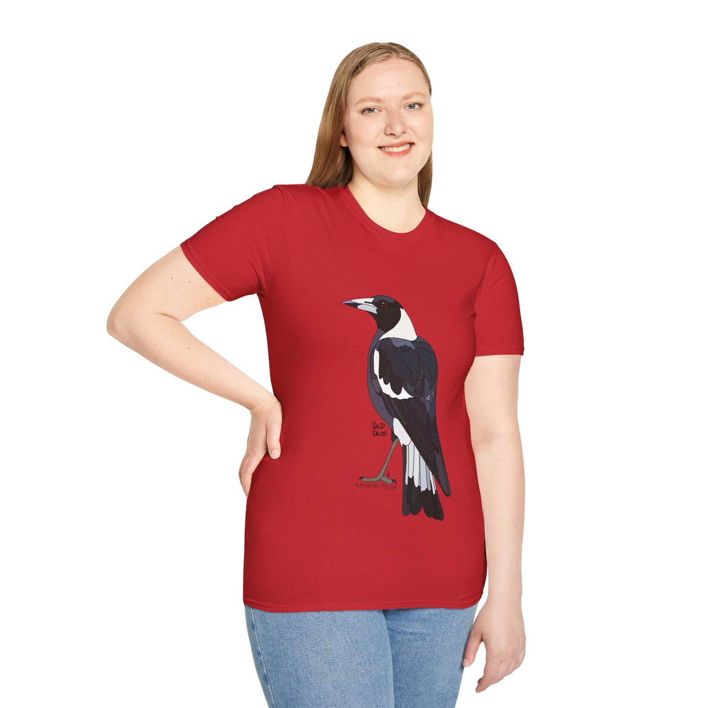 Australian Magpie - Unisex Softstyle T-Shirt Printify